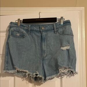 Hollister Blue Jean Shorts Distressed High-Waisted